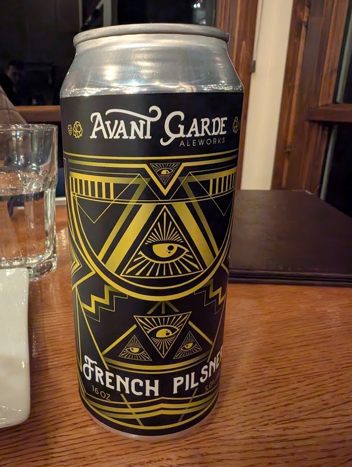 French Pilsner from Avant Garde Aleworks, brewed in town on Dunraven.